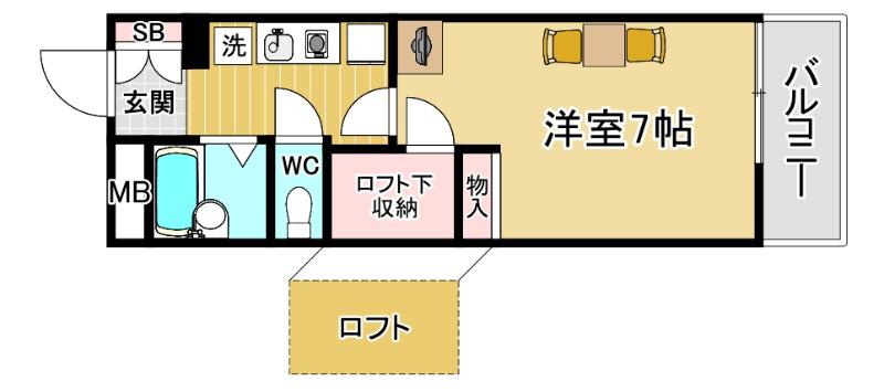 リブラレジデンス茨木(1K/2階)の間取り写真