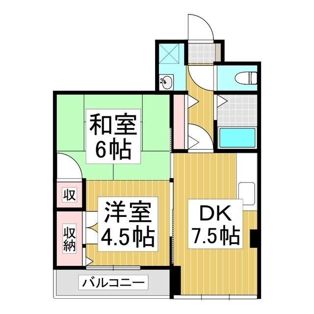 α-NEXT(2DK/3階)の間取り写真
