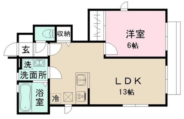 エルマーナ雑司が谷A棟(1LDK/1階)の間取り写真