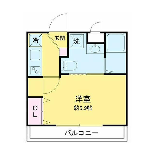 プラティーク池尻大橋(1K/2階)の間取り写真