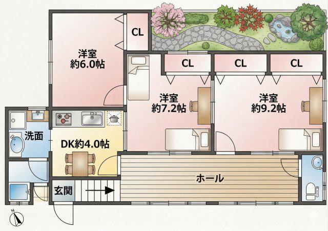 メゾンリベルテ(3DK/2階)の間取り写真