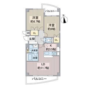 ビューテラス銀河(2LDK/1階)の間取り写真