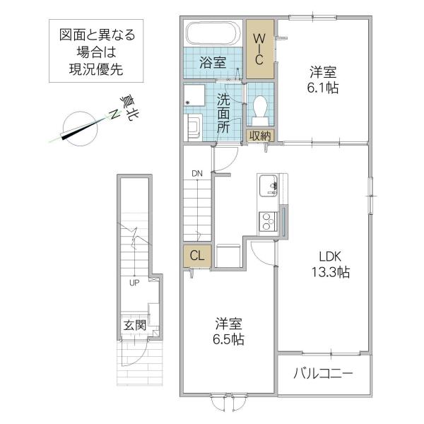コッティIV 310(2LDK/2階)の間取り写真