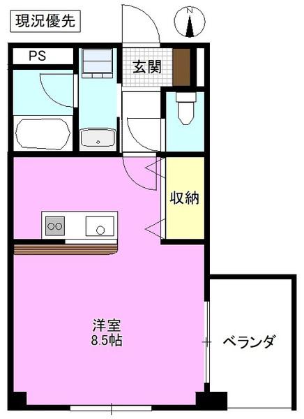 サームスコマツ(ワンルーム/3階)の間取り写真