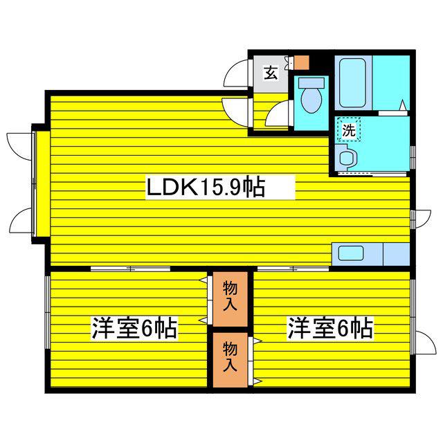 メゾン桜館(2LDK/2階)の間取り写真