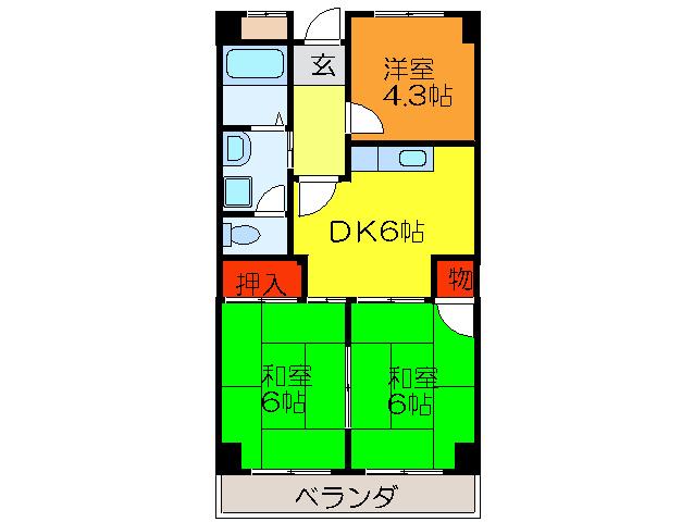 エクセル上小阪(3DK/6階)の間取り写真