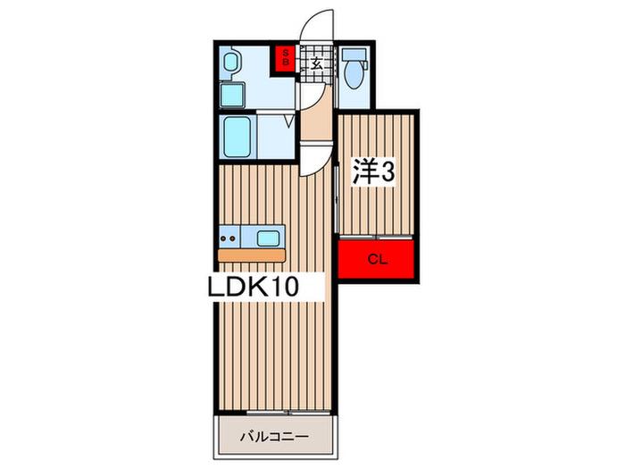 SIMODA大宮櫛引町(1LDK/1階)の間取り写真