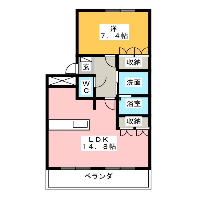 FULL HOUSE I(1LDK/2階)の間取り写真