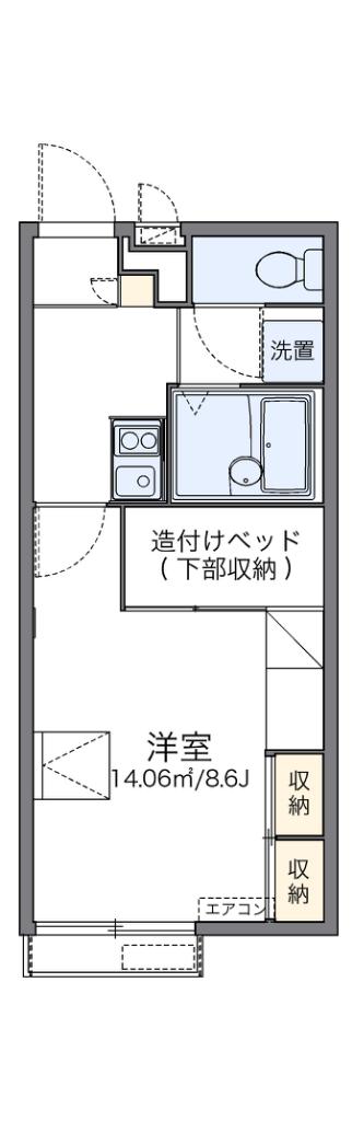レオパレス辻九第三(1K/2階)の間取り写真