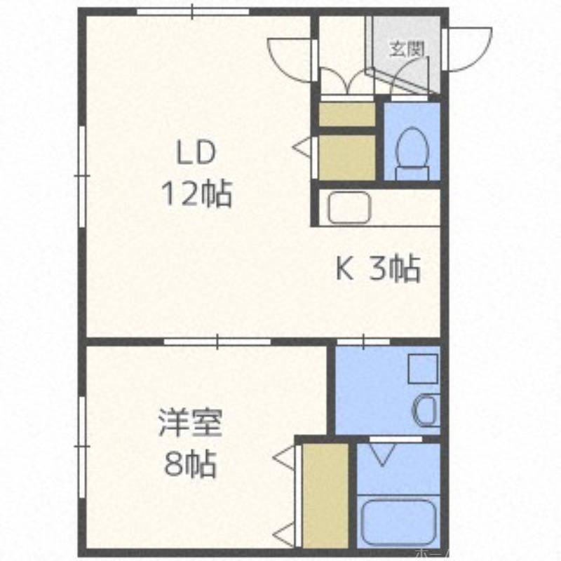 AKT月寒中央(1LDK/5階)の間取り写真