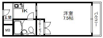 メゾン・ド・六甲パート2(ワンルーム/3階)の間取り写真