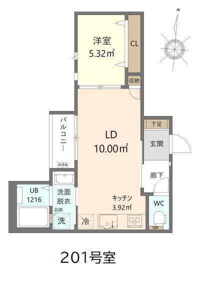SMILEAX西南杜(1LDK/2階)の間取り写真