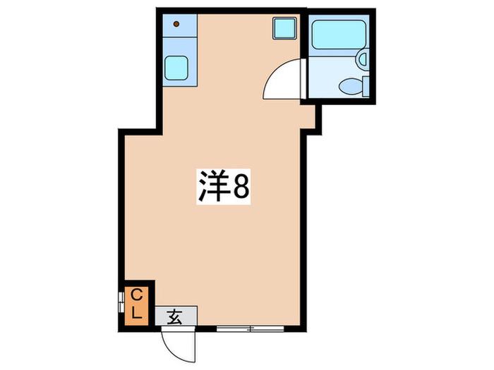 妙蓮寺トエス(ワンルーム/1階)の間取り写真