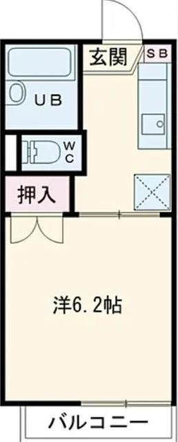 ヴェルボナール(1K/2階)の間取り写真