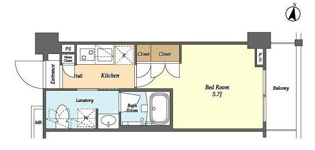 ARKMARK西小山(1K/5階)の間取り写真