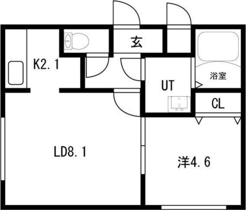 ボナールカノンN43(1LDK/4階)の間取り写真