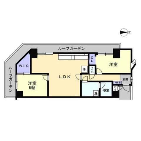 富士ロイヤル(2LDK/5階)の間取り写真