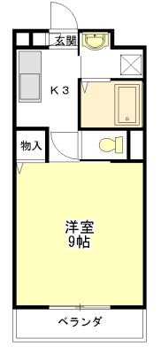 フェニックスSK(1K/1階)の間取り写真