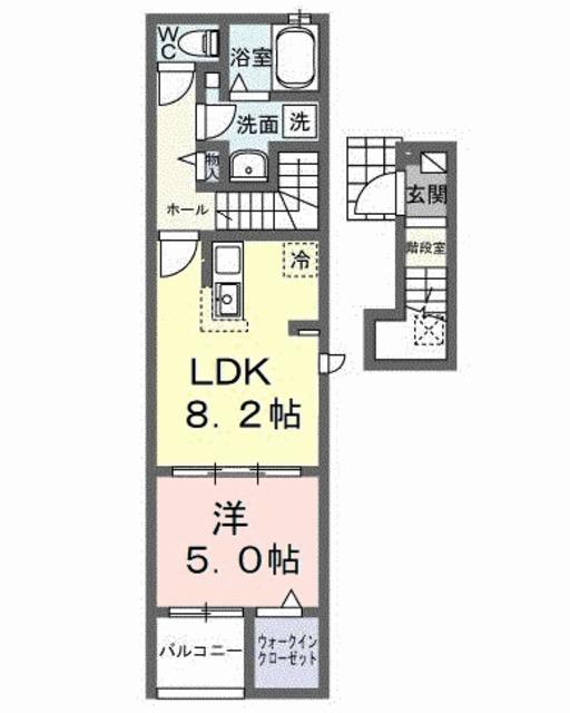 シエロガーデン高知(1LDK/2階)の間取り写真