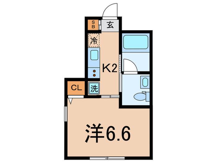 DUKES大岡山(1K/4階)の間取り写真
