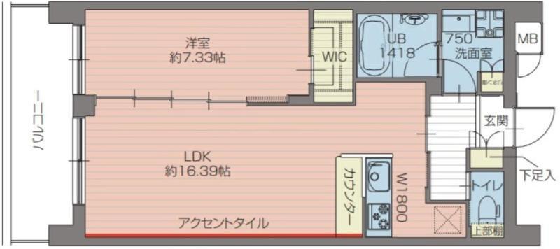 プレジオ北綾瀬ASIAN(1LDK/4階)の間取り写真
