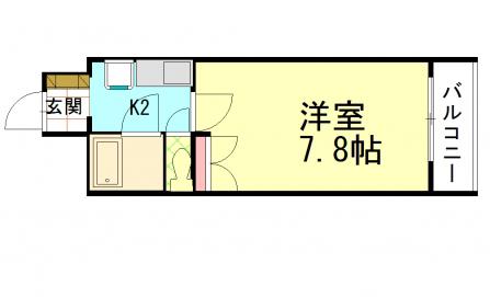 SUNZEUSビル(1K/3階)の間取り写真