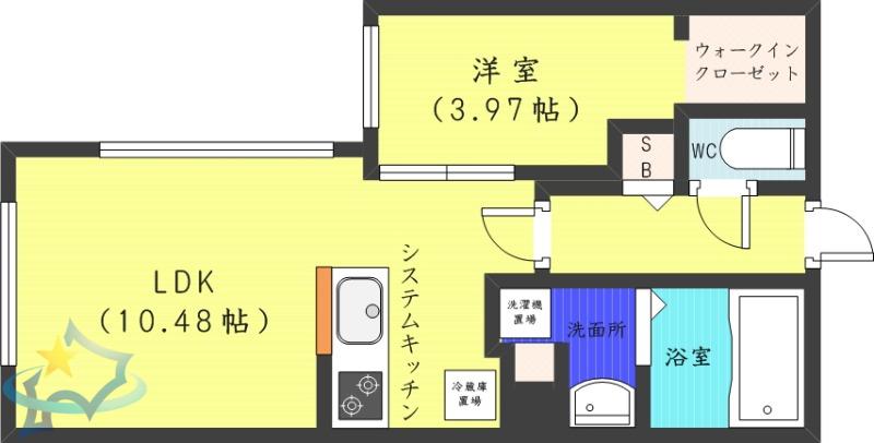 ステージア裏参道(1LDK/4階)の間取り写真