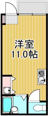 日暮里・舎人ライナー 足立小台駅 徒歩20分 3階建 築23年(ワンルーム/1階)の間取り写真