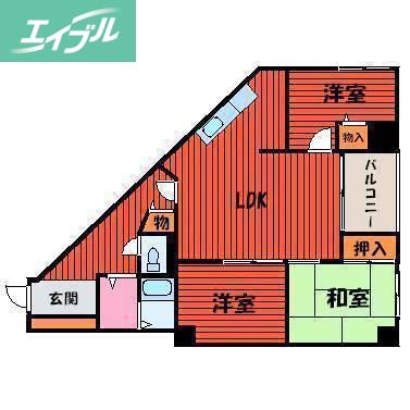 シティウエストコート(2SLDK/9階)の間取り写真