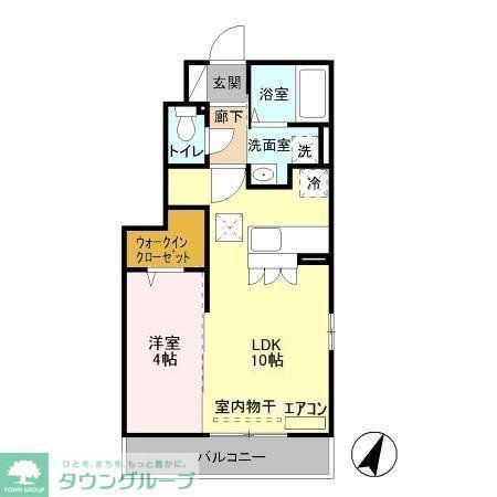 ティアラ新鎌(1LDK/1階)の間取り写真