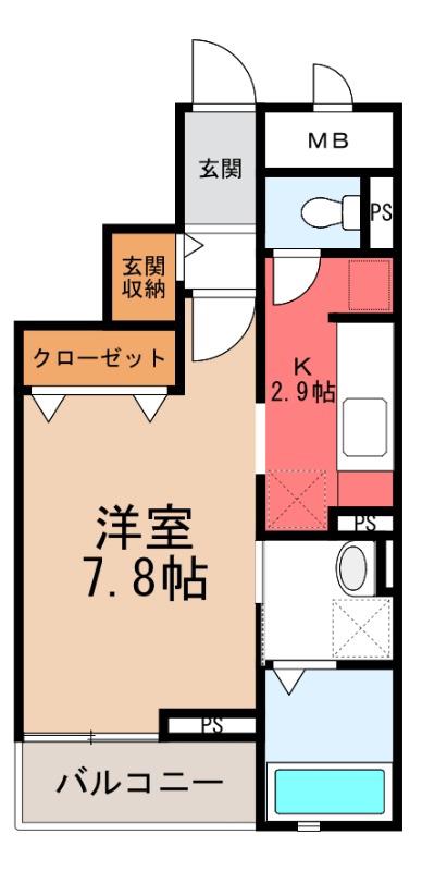 メゾン葵(1K/3階)の間取り写真