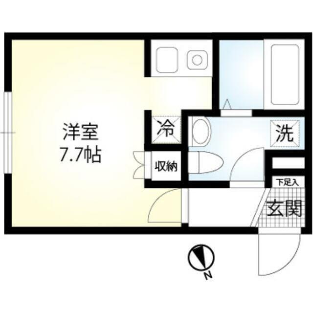 ソレイユ藤沢(ワンルーム/1階)の間取り写真