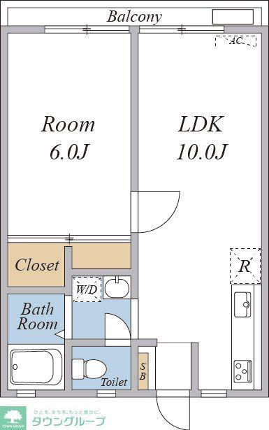 グリーンハイツ(1LDK/2階)の間取り写真