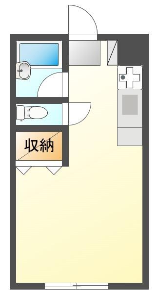 フジメイトA(ワンルーム/1階)の間取り写真