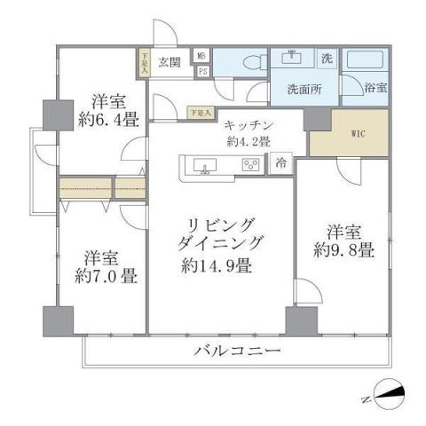 KDXレジデンス秋葉原(3LDK/9階)の間取り写真