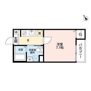 エスポワール露橋(1K/2階)の間取り写真