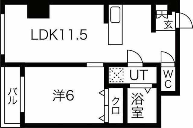 墨染コーポ(1LDK/2階)の間取り写真