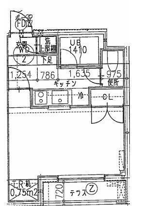 シュティレ雪が谷(1K/1階)の間取り写真
