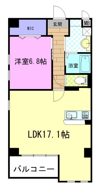 ルアナコート(1LDK/3階)の間取り写真