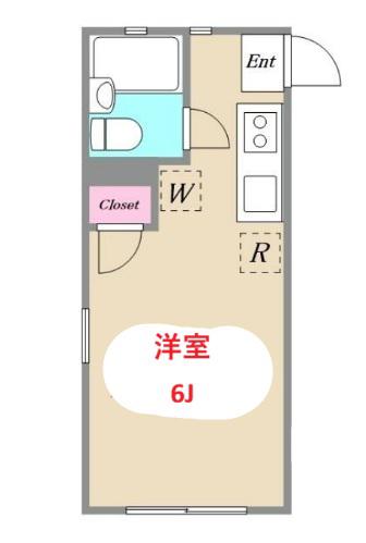 フューチャービーム(ワンルーム/1階)の間取り写真