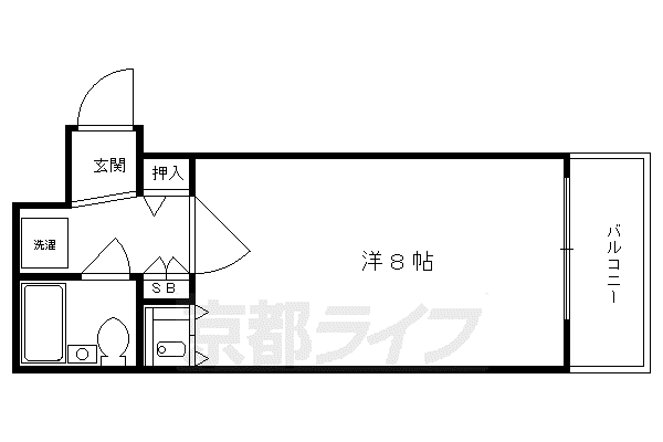 DETOM-1烏丸一条(ワンルーム/2階)の間取り写真