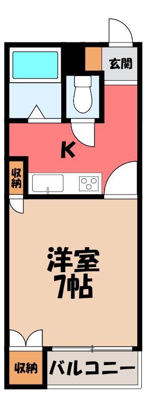 ハイツアイビス(1K/1階)の間取り写真