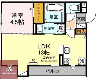 AVENIR城北(1LDK/3階)の間取り写真