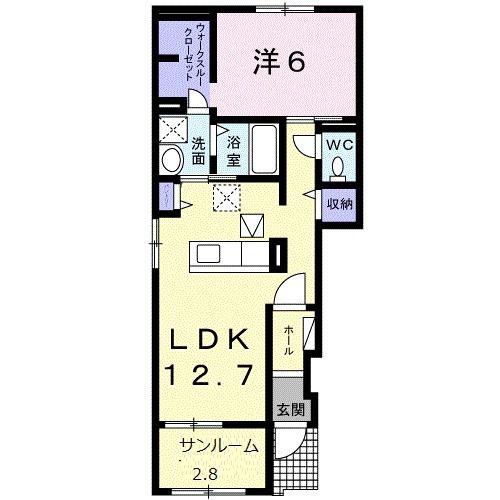 フォレスト ヒル(1LDK/1階)の間取り写真