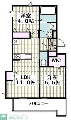 CASA FUERTE(2LDK/2階)の間取り写真