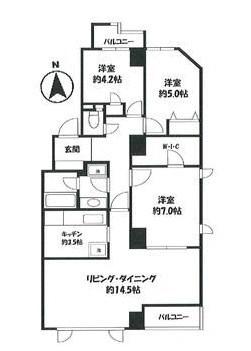 PS AZABU イースト(3LDK/4階)の間取り写真