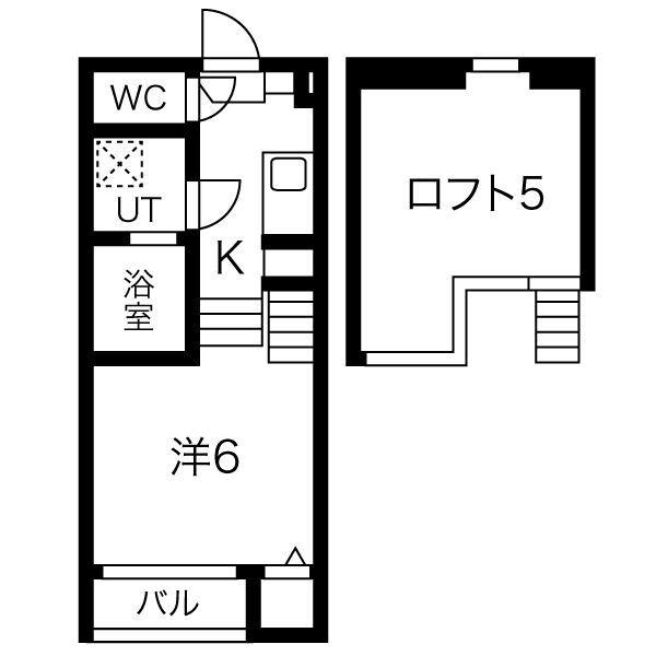 H&Jストーリー(1K/2階)の間取り写真