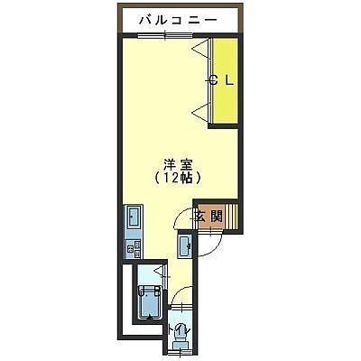 パークコート中島町(ワンルーム/3階)の間取り写真