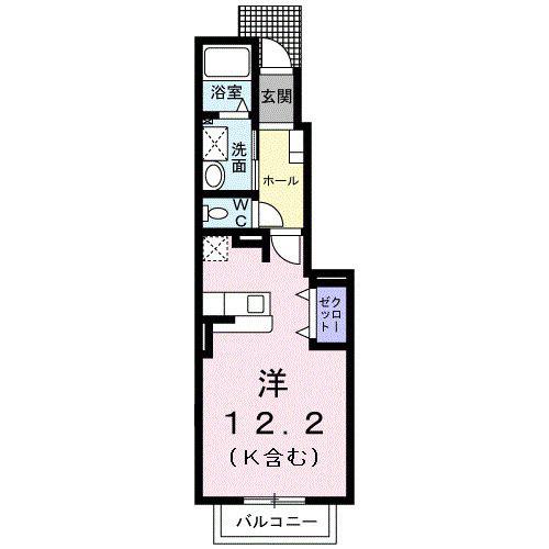 メゾンカルム(ワンルーム/1階)の間取り写真