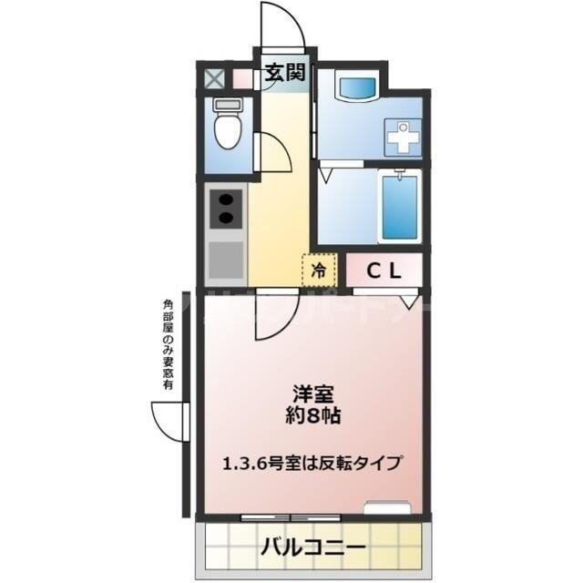 シャロン大宮(1K/2階)の間取り写真